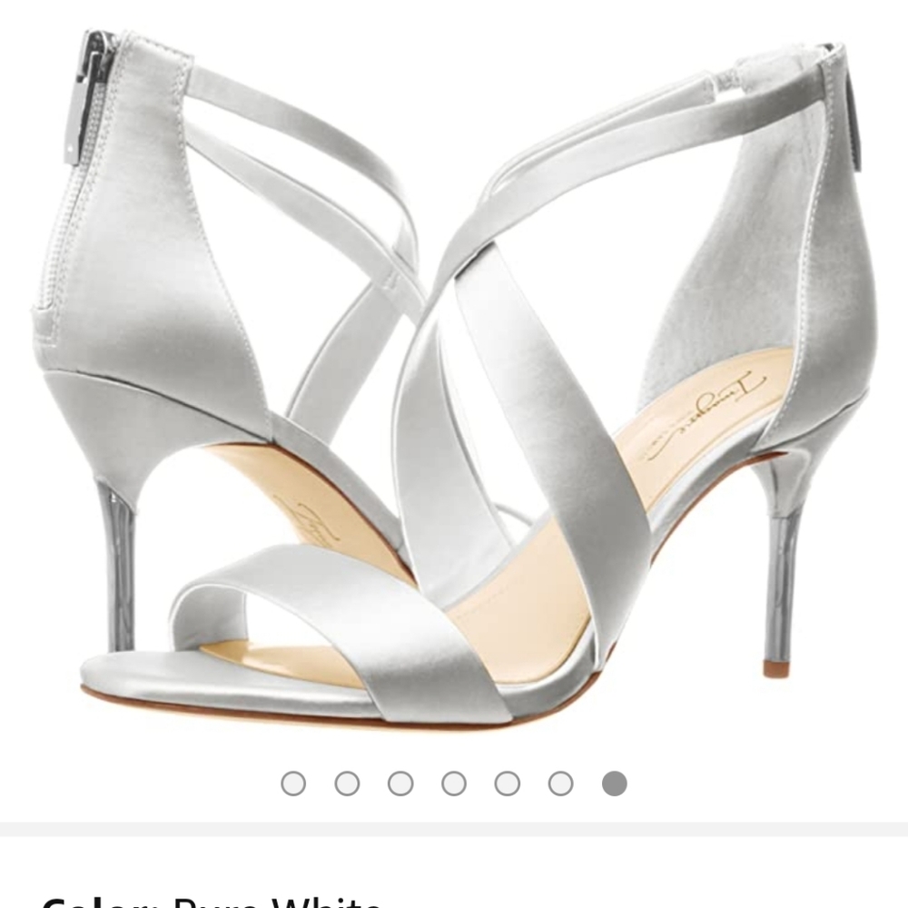 White satin dressy heels by Imagine Vince Camuto